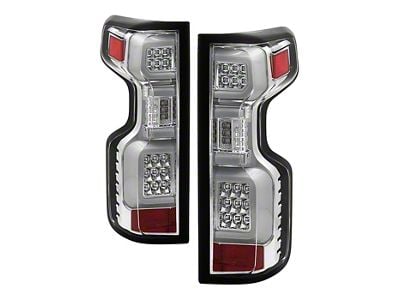 LED Tail Lights; Chrome Housing; Clear Lens (19-23 Silverado 1500 w/ Factory LED Tail Lights)