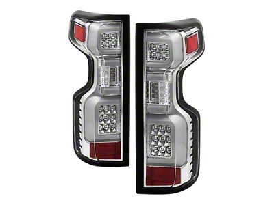 LED Tail Lights; Chrome Housing; Clear Lens (19-24 Silverado 1500 w/ Factory LED Tail Lights)