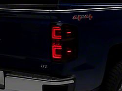 LED Tail Lights; Chrome Housing; Dark Red Lens (14-18 Silverado 1500 w/ Factory Halogen Tail Lights)