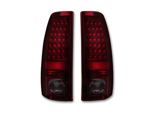LED Tail Lights; Chrome Housing; Dark Red Smoked Lens (99-06 Silverado 1500 Fleetside)