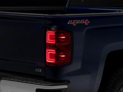 LED Tail Lights; Chrome Housing; Red Clear Lens (14-18 Silverado 1500 w/ Factory Halogen Tail Lights)