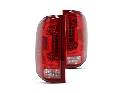 LED Tail Lights; Chrome Housing; Red Lens (07-13 Silverado 1500)