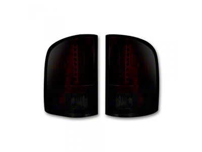 LED Tail Lights; Chrome Housing; Red Smoked Lens (07-13 Silverado 1500)