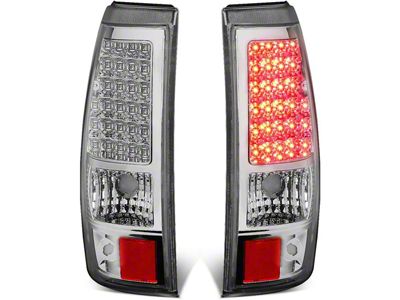 LED Tail Lights; Chrome Housing; Clear Lens (03-06 Silverado 1500 Fleetside)