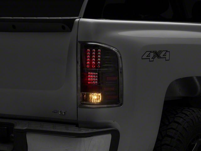 LED Tail Lights; Gloss Black Housing; Clear Lens (07-13 Silverado 1500)