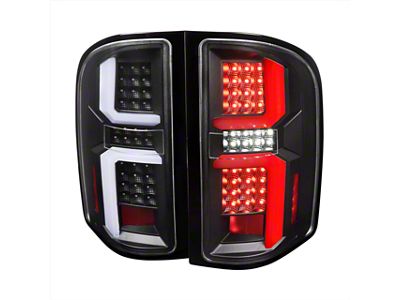 LED Tail Lights; Matte Black Housing; Clear Lens (07-13 Silverado 1500)