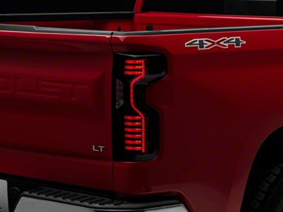 LED Tail Lights; Matte Black Housing; Smoked Lens (19-23 Silverado 1500)