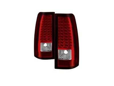 LED Tail Lights; Chrome Housing; Red/Clear Lens (03-06 Silverado 1500 Fleetside)