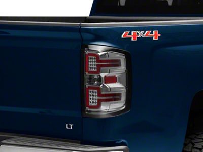 Raxiom LED Tail Lights with Sequential Turn Signals; Chrome Housing; Smoked Lens (14-18 Silverado 1500 w/ Factory Halogen Tail Lights)
