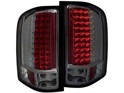 LED Tail Lights; Chrome Housing; Smoked Lens (07-13 Silverado 1500)