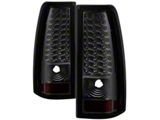LED Tail Lights; Chrome Housing; Smoked Lens (99-02 Silverado 1500 Fleetside)