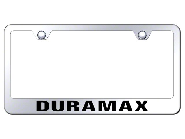 Duramax Laser Etched License Plate Frame; Mirrored (Universal; Some Adaptation May Be Required)