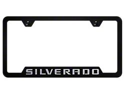 Silverado Laser Etched Cut-Out License Plate Frame (Universal; Some Adaptation May Be Required)