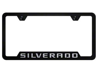 Silverado Laser Etched Cut-Out License Plate Frame (Universal; Some Adaptation May Be Required)