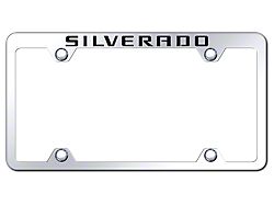 Silverado Laser Etched Wide Body License Plate Frame; Mirrored (Universal; Some Adaptation May Be Required)