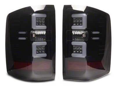 Light Bar LED Tail Lights; All Black Housing; Smoked Lens (16-18 Silverado 1500 w/ Factory LED Tail Lights)