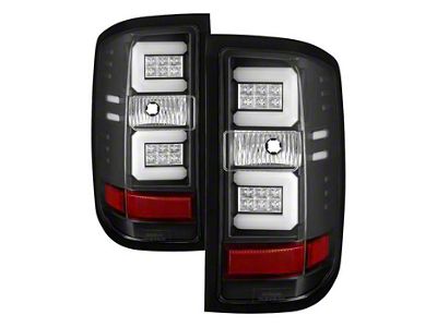 Light Bar LED Tail Lights; Black Housing; Clear Lens (16-18 Silverado 1500 w/ Factory LED Tail Lights)