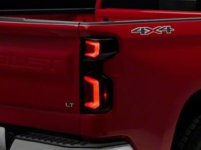 Light Bar LED Tail Lights; Black Housing; Clear Lens (19-23 Silverado 1500 w/ Factory Halogen Tail Lights)