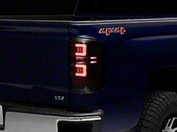 Light Bar LED Tail Lights; Black Housing; Smoked Lens (14-18 Silverado 1500 w/ Factory Halogen Tail Lights)