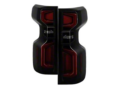 Light Bar LED Tail Lights; Black Housing; Clear Lens (19-24 Silverado 1500 w/ Factory LED Tail Lights)