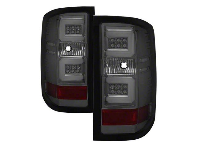 Light Bar LED Tail Lights; Black Housing; Smoked Lens (16-18 Silverado 1500 w/ Factory LED Tail Lights)