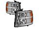 Light Tube Style Halo Projector Headlights; Chrome Housing; Clear Lens (07-13 Silverado 1500)