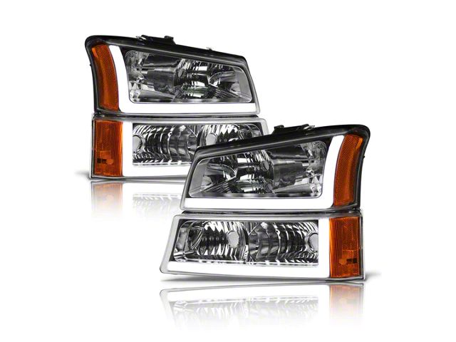 LM Series Headlights; Chrome Housing; Clear Lens (03-06 Silverado 1500)