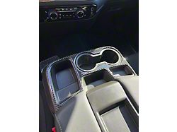 Lower Center Console Accent Trim; Domed Matte Carbon Fiber (22-26 Silverado 1500 w/ Bucket Seats)