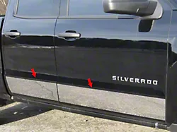Lower Door Panel Trim; Stainless Steel (14-18 Silverado 1500 Double Cab w/o Factory Molding)