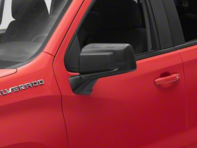 Manual Folding Mirror with Spotter Glass; Textured Black; Driver Side (19-24 Silverado 1500)