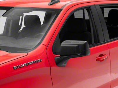 Manual Folding Mirrors with Spotter Glass; Textured Black (19-24 Silverado 1500)