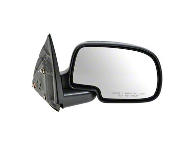 Manual Mirror; Gloss Black; Passenger Side (99-06 Silverado 1500)