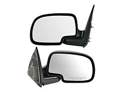 Manual Mirrors; Gloss Black (99-06 Silverado 1500)