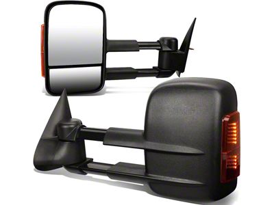 Manual Towing Mirrors with Amber Turn Signals; Black (99-06 Silverado 1500)