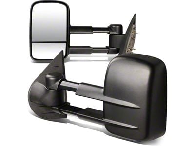 Manual Towing Mirrors; Black (07-12 Silverado 1500)