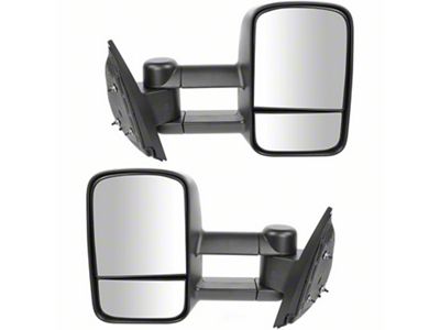 Manual Towing Mirrors; Textured Black (07-13 Silverado 1500)