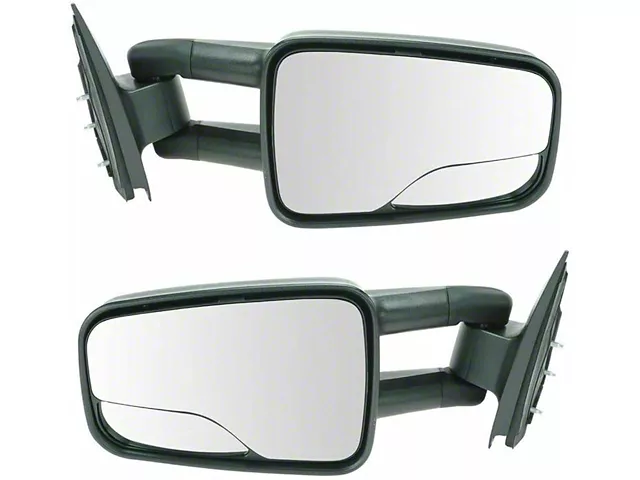 Manual Towing Mirrors; Textured Black (00-06 Silverado 1500)