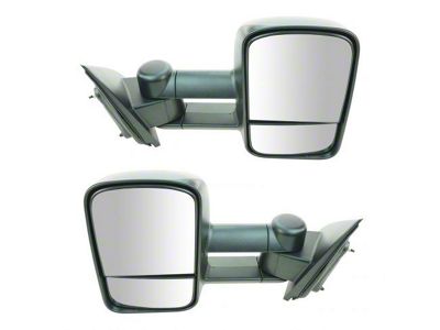 Manual Towing Mirrors; Textured Black (14-18 Silverado 1500)