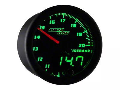 MaxTow Wideband Air/Fuel Ratio Gauge; Black and Green (Universal; Some Adaptation May Be Required)