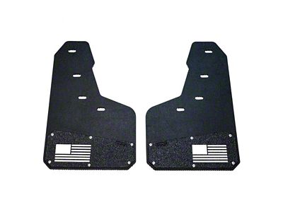 Merica Mud Flaps; Rear; White (14-18 Silverado 1500)