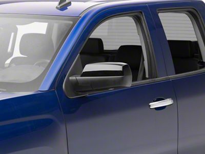 Chrome Delete Mirror Covers; Gloss Black (14-18 Silverado 1500)