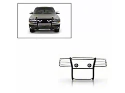 Modular Grille Guard with 5.30-Inch Black Round Flood LED Lights; Stainless Steel (99-02 Silverado 1500)