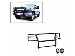Modular Grille Guard with 5.30-Inch Black Round Flood LED Lights; Black (03-06 Silverado 1500)