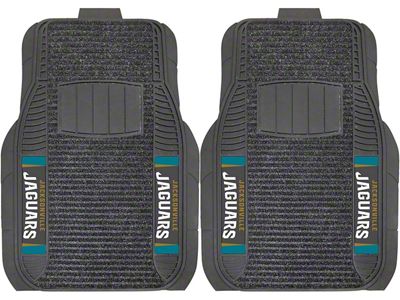 Molded Front Floor Mats with Jacksonville Jaguars Logo (Universal; Some Adaptation May Be Required)