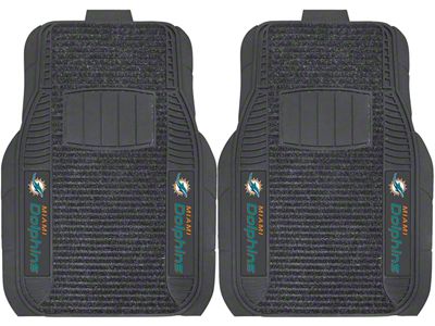Molded Front Floor Mats with Miami Dolphins Logo (Universal; Some Adaptation May Be Required)
