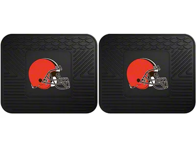 Molded Rear Floor Mats with Cleveland Browns Logo (Universal; Some Adaptation May Be Required)