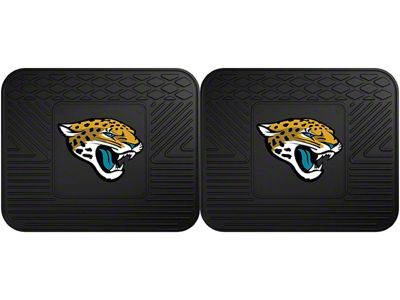Molded Rear Floor Mats with Jacksonville Jaguars Logo (Universal; Some Adaptation May Be Required)