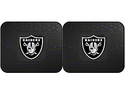 Molded Rear Floor Mats with Las Vegas Raiders Logo (Universal; Some Adaptation May Be Required)
