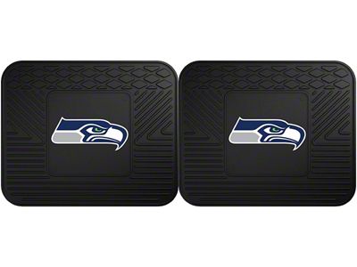 Molded Rear Floor Mats with Seattle Seahawks Logo (Universal; Some Adaptation May Be Required)
