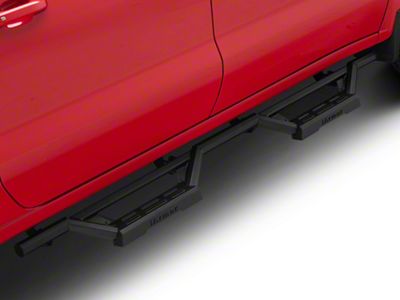 Octagon Tube Drop Style Nerf Side Step Bars; Black (19-25 Silverado 1500 Crew Cab)